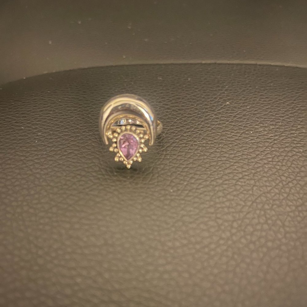 Mystical Moon .925 Silver Adjustable Ring